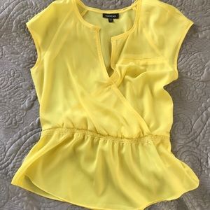 Bebe yellow peplum blouse